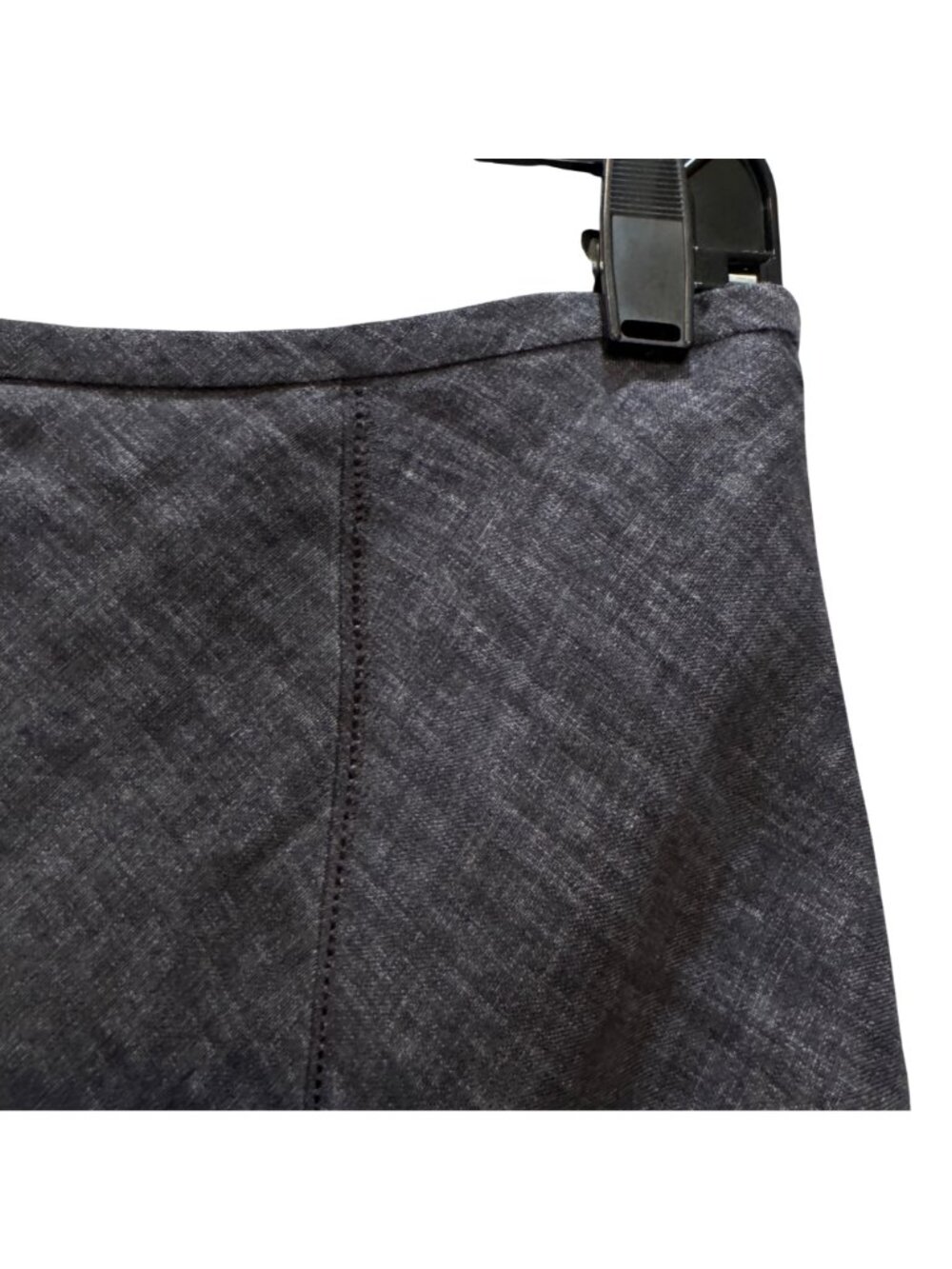 Charcoal Grey A-Line Linen Panel Flare Midi Skirt Size S Lined Side Zip Prairie - Picture 9 of 12